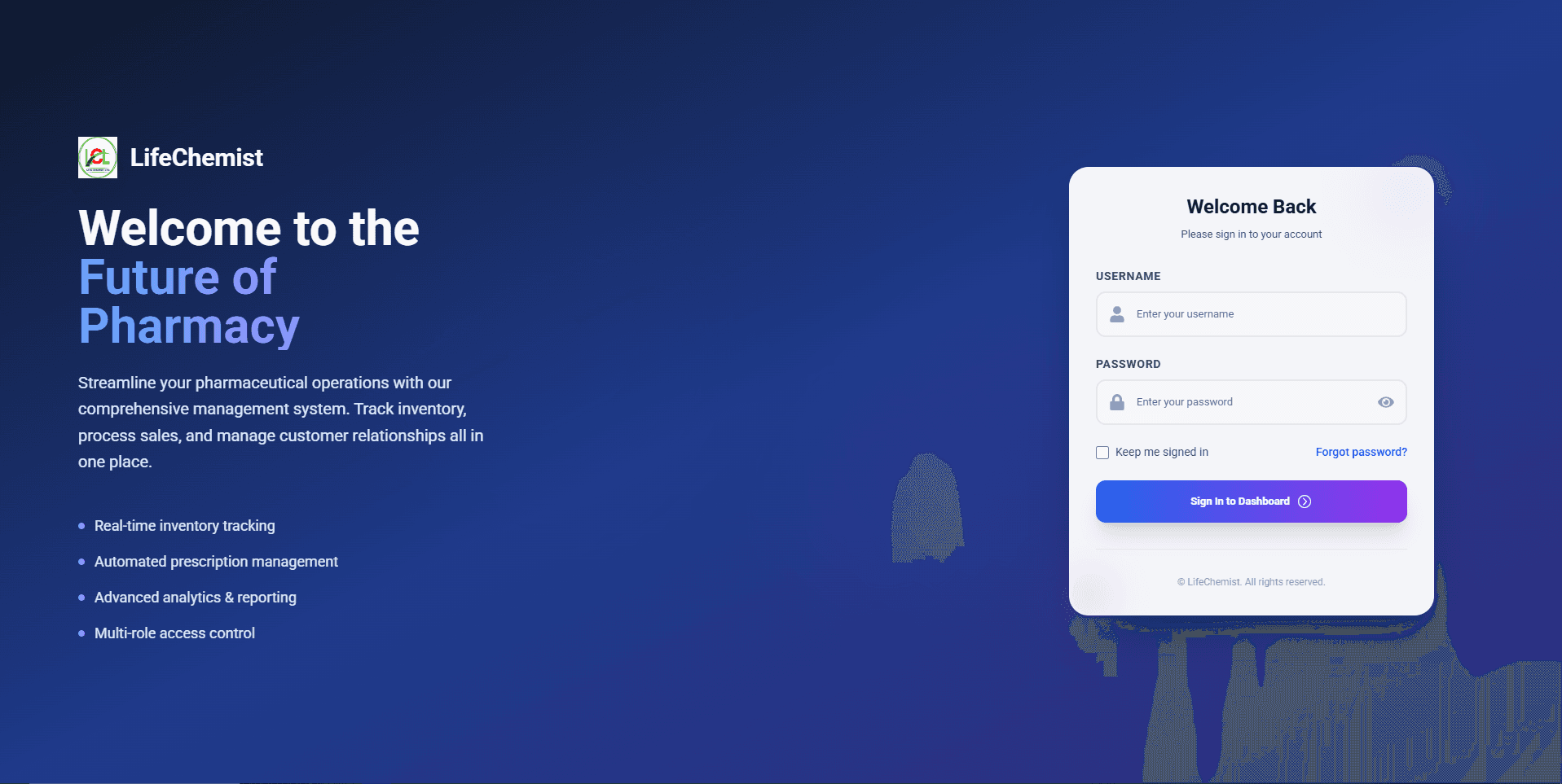 Lifechemist Pharmacy Management System screenshot 1